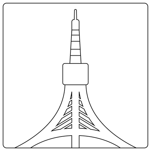 Toyko Tower Emoji Coloring Page